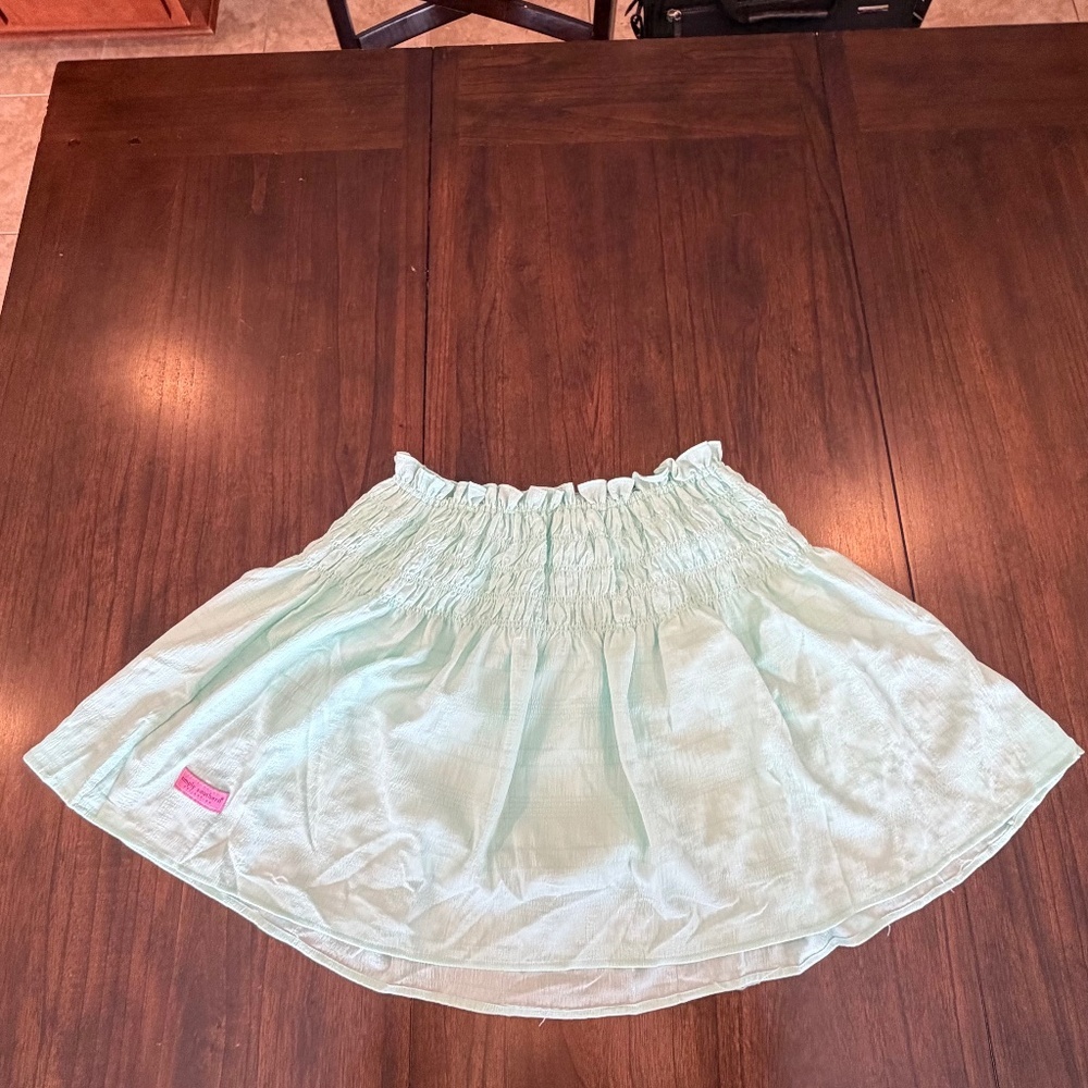 Simply Southern Mint Green Mini Skort, Rouched Waist, Size Large - Picture 2 of 9